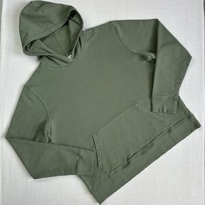 PACT Organic Cotton Hoodie Sweatshirt Pullover Short Crop Unisex Large Green